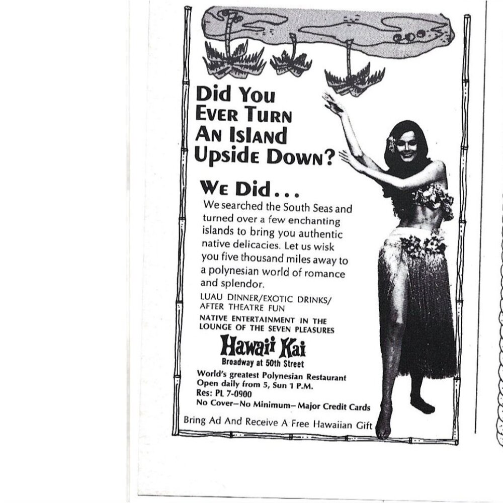 Polynesian Restaurant Hawaiian Advertisement 1960s Vintage Print Ad 9 inch